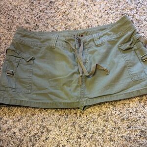 Olive Green Women's Mini  Cargo Skirt
